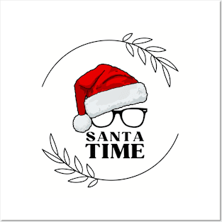 Santa Time (hat and glasses) Posters and Art